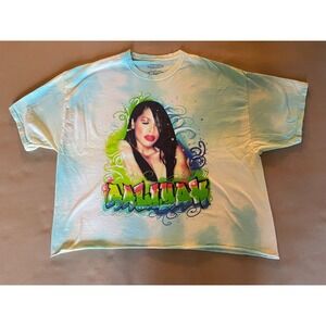 Aaliyah T-Shirt Size Large Green Tie Dye Official Merch Festival Summer Vacation